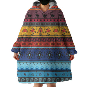 Color Aztec Stripes  SWLF4228 Hoodie Wearable Blanket