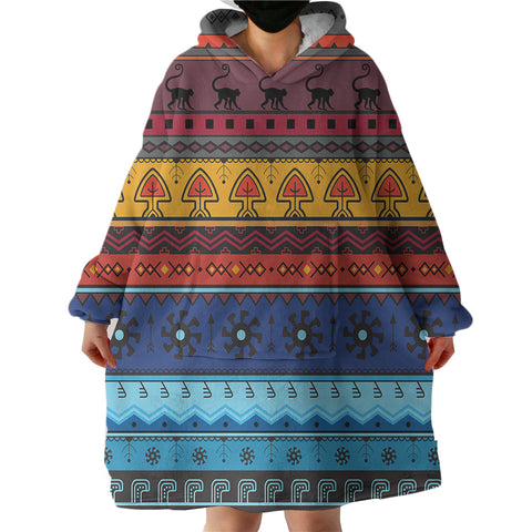 Image of Color Aztec Stripes  SWLF4228 Hoodie Wearable Blanket