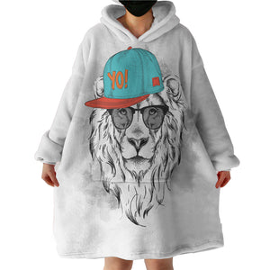 Hiphop Snapback Lion  SWLF4229 Hoodie Wearable Blanket