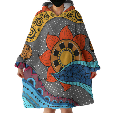 Image of Colorful Modern Japanese Art Mandala  SWLF4234 Hoodie Wearable Blanket