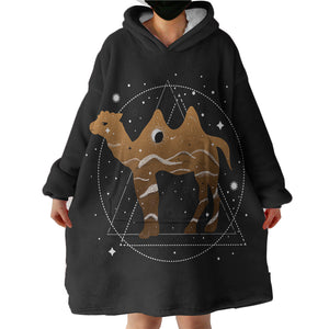 Brown Camel Triangle Zodiac SWLF4239 Hoodie Wearable Blanket