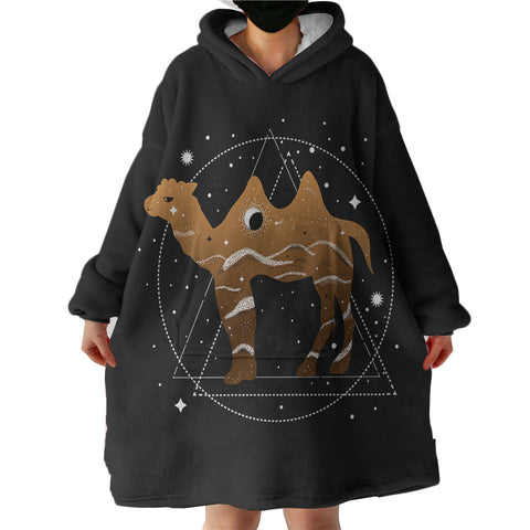 Image of Brown Camel Triangle Zodiac SWLF4239 Hoodie Wearable Blanket
