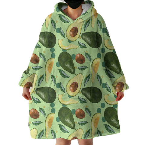 Image of Avocado Monogram Green Theme  SWLF4294 Hoodie Wearable Blanket