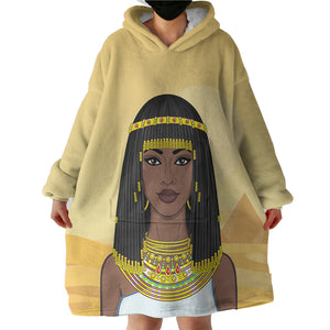 Egyptian Lady in Desert SWLF4303 Hoodie Wearable Blanket