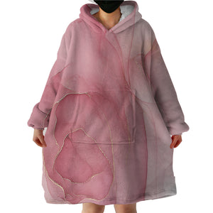 Golden Splash Shade Of Pink  SWLF4307 Hoodie Wearable Blanket