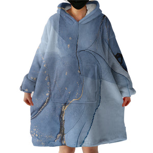 Golden Splash Shade Of Navy SWLF4309 Hoodie Wearable Blanket