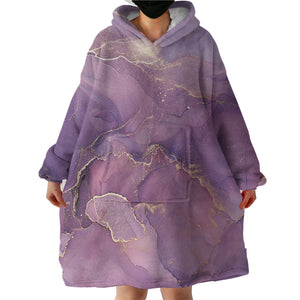 Golden Splash Shade Of Plum Purple  SWLF4313 Hoodie Wearable Blanket