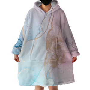 Golden Light Splash Blue & Pink SWLF4315 Hoodie Wearable Blanket