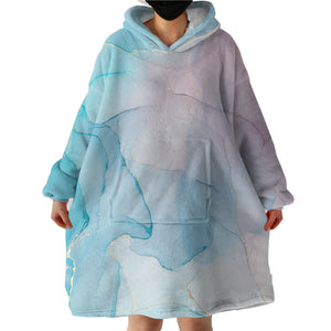 Golden Splash Gradient Blue & Pink  SWLF4316 Hoodie Wearable Blanket