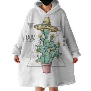 Westside Cartoon Cactus Triangle Illustration SWLF4324 Hoodie Wearable Blanket