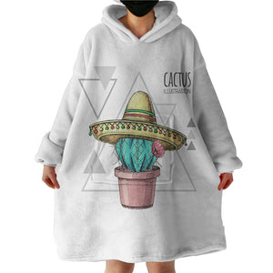 Tiny Cartion Cactus Triangle Illustration  SWLF4325 Hoodie Wearable Blanket
