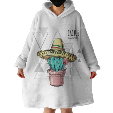 Image of Tiny Cartion Cactus Triangle Illustration  SWLF4325 Hoodie Wearable Blanket