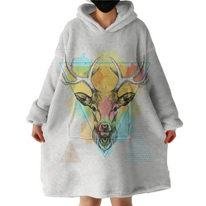 Colorful Splash Vintage Deer Triangle SWLF4327 Hoodie Wearable Blanket