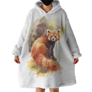 Watercolor Fox Painting SWLF4328 Hoodie Wearable Blanket