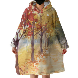 Summer Maple Trees Forest Watercolor Painting SWLF4400 Hoodie Wearable Blanket