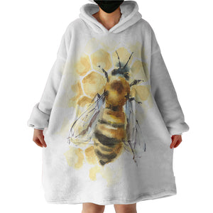 Queen Bee Watercolor Painting SWLF4404 Hoodie Wearable Blanket