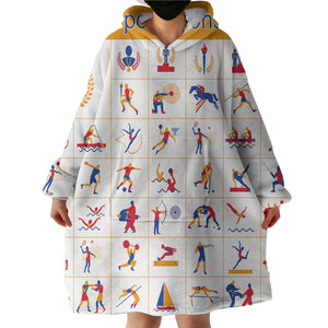 Olympic Sports Icon Illustration SWLF4421 Hoodie Wearable Blanket