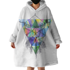 Dreamcatcher Sketch Colorful Triangles Background SWLF4422 Hoodie Wearable Blanket