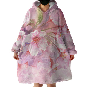 Multi Lotus Pattern SWLF4431 Hoodie Wearable Blanket