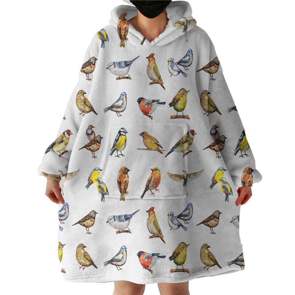 Colorful Bird Collection  SWLF4445 Hoodie Wearable Blanket
