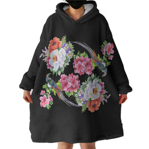 Twin Flowers & Birds SWLF4449 Hoodie Wearable Blanket