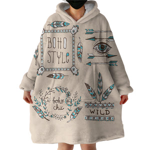 Vintage Boho Style & Chic SWLF4452 Hoodie Wearable Blanket