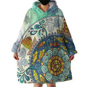 Colorful Round Mandala SWLF4453 Hoodie Wearable Blanket