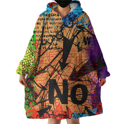 Image of NO Colorful Vintage Destressed Pattern SWLF4487 Hoodie Wearable Blanket