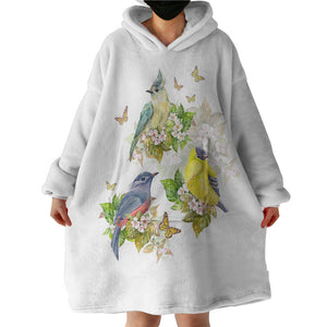 Sunbirds, Butterflies And Flowers SWLF4493 Hoodie Wearable Blanket