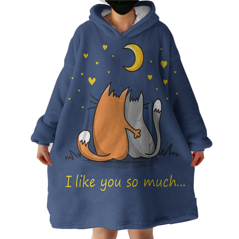 Image of Cute Cartoon I Like You So Much SWLF4494 Hoodie Wearable Blanket