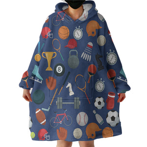 Sports Iconic Illustration SWLF4495 Hoodie Wearable Blanket