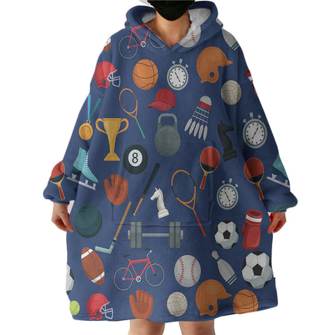 Image of Sports Iconic Illustration SWLF4495 Hoodie Wearable Blanket