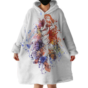 Colorful Spray Jumpman Basketball SWLF4497 Hoodie Wearable Blanket