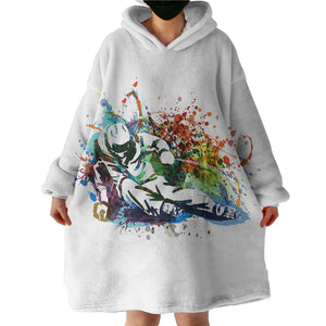 Colorful Spray Skiing SWLF4498 Hoodie Wearable Blanket