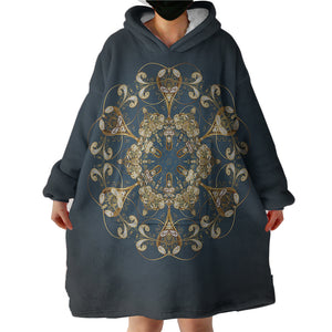 Royal Mandala Navy Theme SWLF4501 Hoodie Wearable Blanket