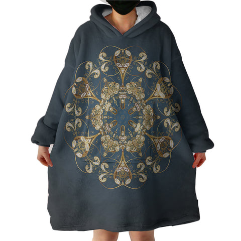 Image of Royal Mandala Navy Theme SWLF4501 Hoodie Wearable Blanket
