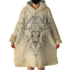 Vintage Deer Skull Zodiac SWLF4504 Hoodie Wearable Blanket