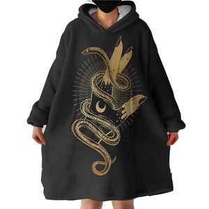 Golden Snake Rolling Up Hand SWLF4511 Hoodie Wearable Blanket