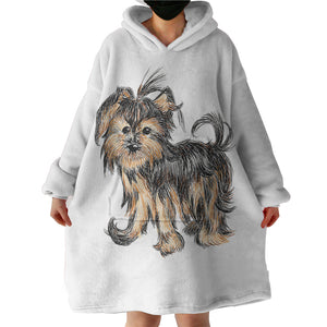 Retro Art Schnauzer Drawing SWLF4523 Hoodie Wearable Blanket