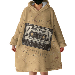 Retro Cassette Street Music SWLF4526 Hoodie Wearable Blanket