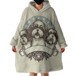 Retro Three Heads Cavalier King Charles Spaniel Superstar SWLF4536 Hoodie Wearable Blanket