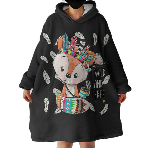 Image of Cute Cartoon Aztec Fox - Wild & Free SWLF4541 Hoodie Wearable Blanket