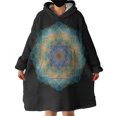 Image of Magic Colorful Lotus Mandala SWLF4542 Hoodie Wearable Blanket