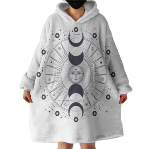 Sun Face Moon Column Zodiac SWLF4544 Hoodie Wearable Blanket