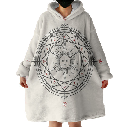 Image of Sun Moon Sign Zodiac Compass SWLF4579 Hoodie Wearable Blanket