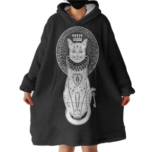 Royal White Cat Crown SWLF4587 Hoodie Wearable Blanket