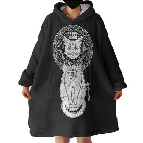 Image of Royal White Cat Crown SWLF4587 Hoodie Wearable Blanket