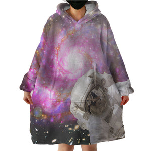Pink Purple Galaxy Astronaut Theme SWLF4591 Hoodie Wearable Blanket