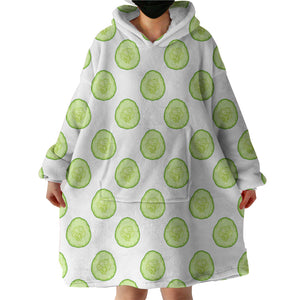 Multi Cucumber White Theme  SWLF4594 Hoodie Wearable Blanket