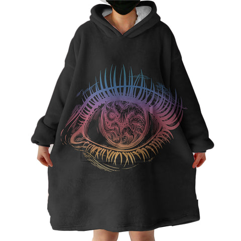 Image of Colorful Eye Black Theme SWLF4601 Hoodie Wearable Blanket